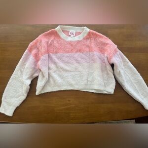 ME Makeover Essentials Women's Pink and White Sweater